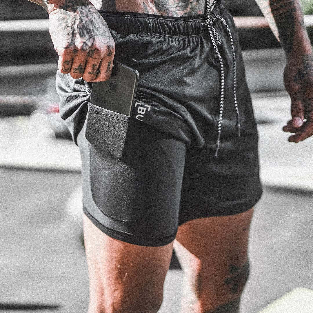 compression shorts with phone pocket