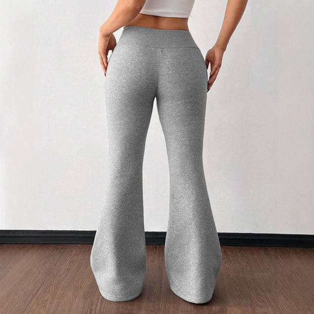 High Waist Padded Fleece Sweatpants for Comfort and Warmth