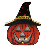 Pumpkin with a witch hat on a white background