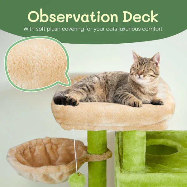 Cozy Cat Haven: 3-Inch Double-Layer Hammock in Vibrant Yellow-Green - Elevate Your Cat's Comfort & Playtime!