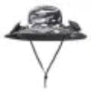 Camouflage-patterned hat on a white background