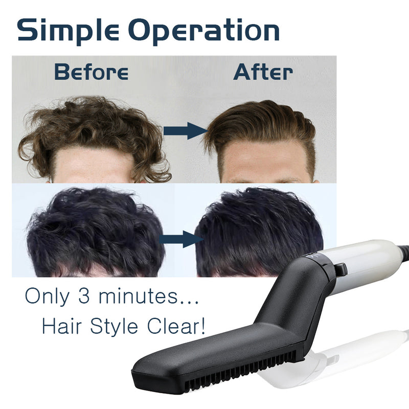 Style Your Hair with Confidence: Fast-Acting Electric Brush for Men - Perfect for Straightening, Curling & Detangling!