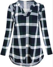 Green and white plaid shirt on a white background