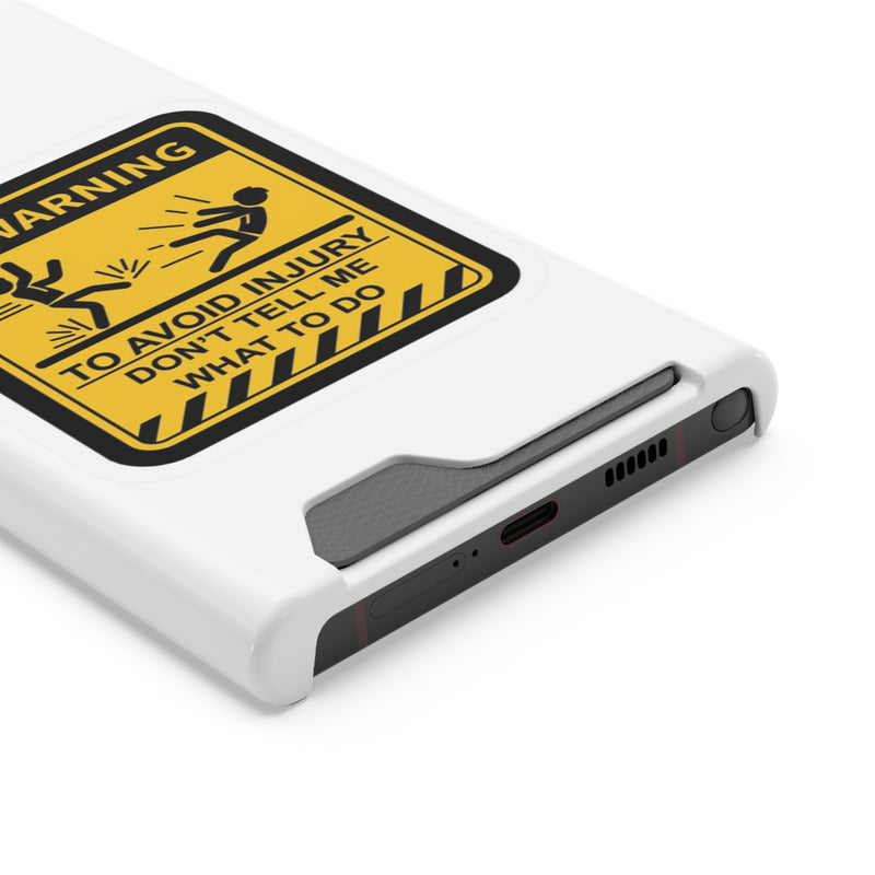 Warning Phone Case with Card Holder | Stand Out And Protect Your Phone