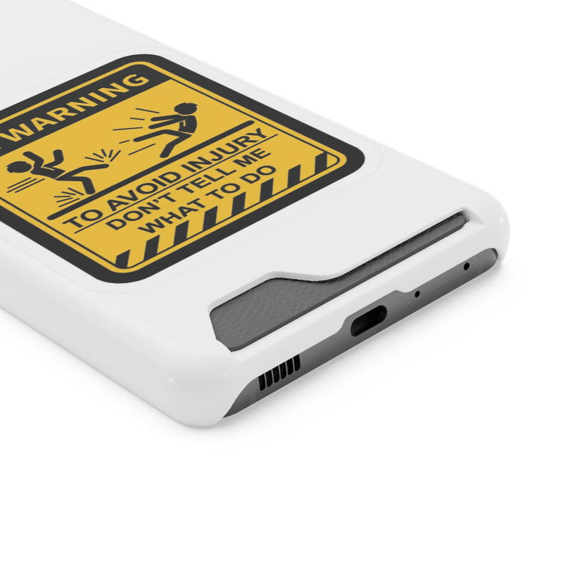 Warning Phone Case with Card Holder | Stand Out And Protect Your Phone