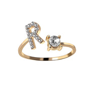 Alphabet Initial Letter Ring for Women - One Size Fashion Jewelry
