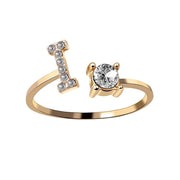 Alphabet Initial Letter Ring for Women - One Size Fashion Jewelry