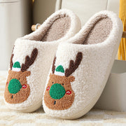 Christmas Elk Cozy Unisex Slip-On Slippers for Indoor Comfort