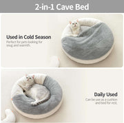 MEWOOFUN Enclosed Cat Bed Cave - Washable Pet Bed With Blank