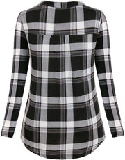 Black and white plaid shirt on a white background