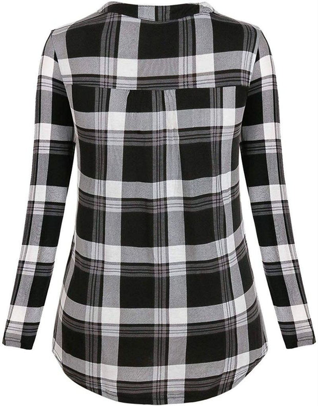 Black and white plaid shirt on a white background