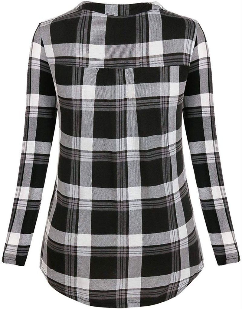 Black and white plaid shirt on a white background