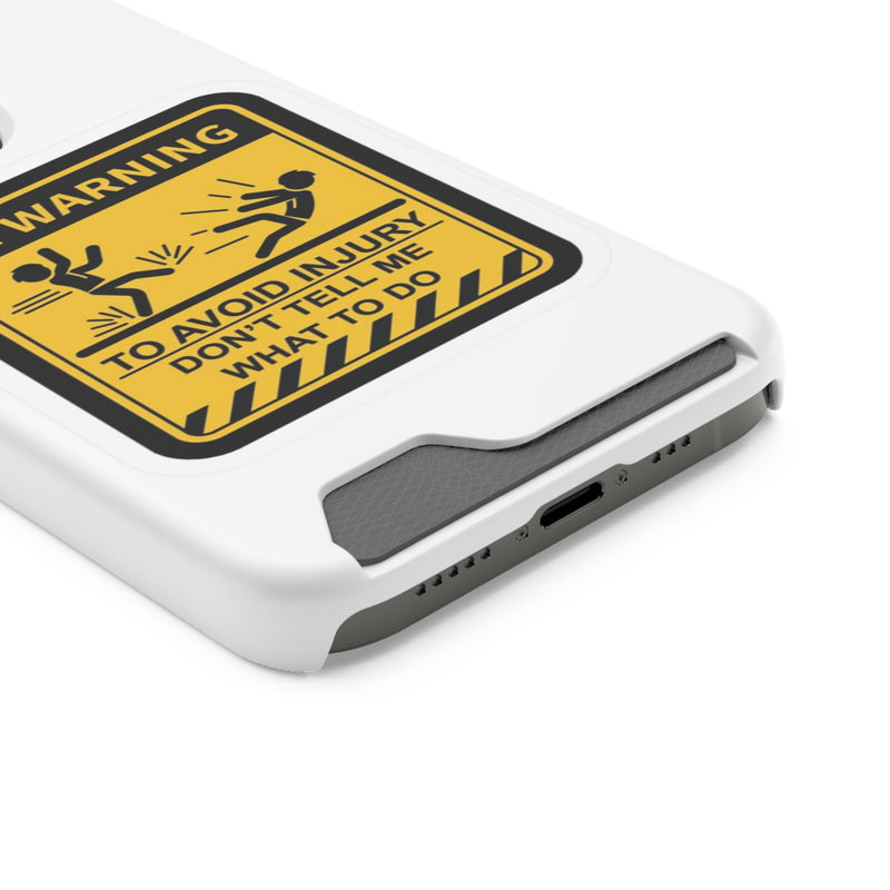 Warning Phone Case with Card Holder | Stand Out And Protect Your Phone