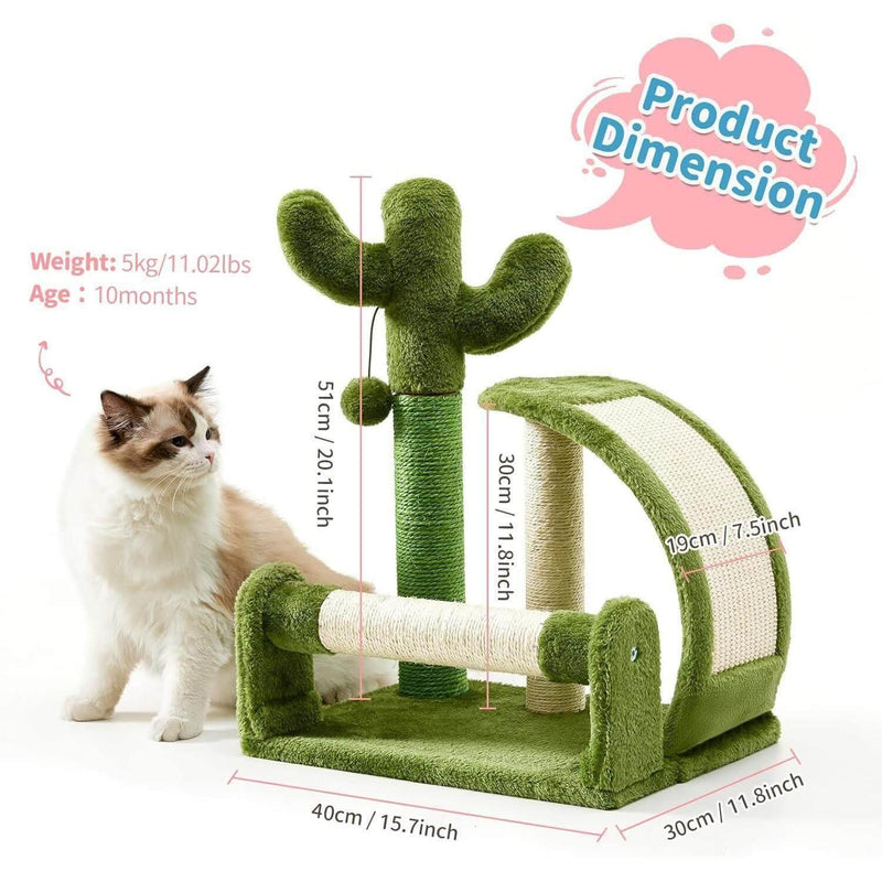 Cactus Cat Scratching Post - Natural Sisal Rope, Easy Assembly, Eco-Friendly Fun for Your Feline Friend!