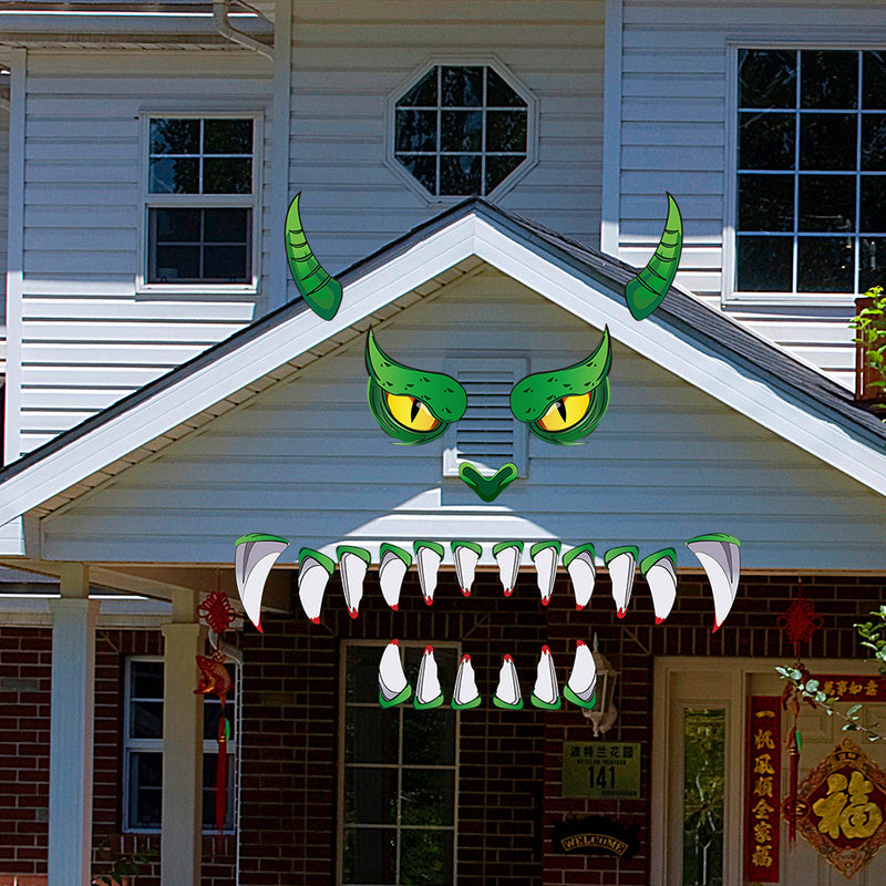 Spook-tacular Green Monster Eyes – Transform Your Door into a Halloween Haunt with Eye-Catching Decor!