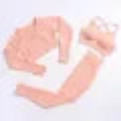 Set of pink baby shoes and socks on a white background