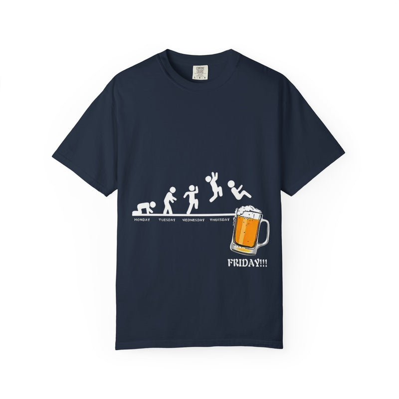 Friday Vibes Celebration T-Shirt | Unisex, Garment-Dyed | Perfect Gift for Beer Lovers & Party Enthusiasts