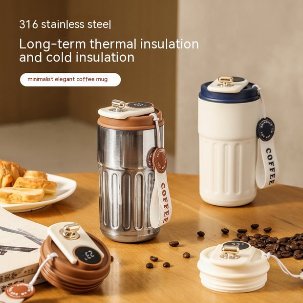 Smart Digital Thermal Bottle with LCD Display for Portable Coffee and Tea