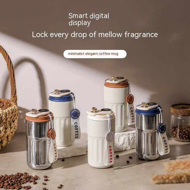 Smart Digital Thermal Bottle with LCD Display for Portable Coffee and Tea