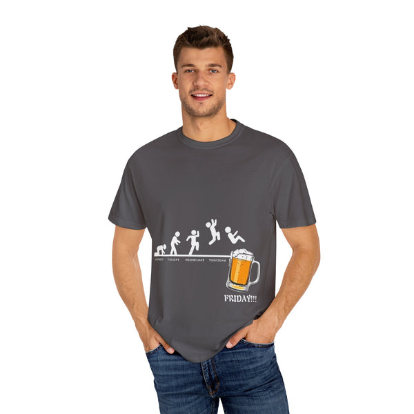 Friday Vibes Celebration T-Shirt | Unisex, Garment-Dyed | Perfect Gift for Beer Lovers & Party Enthusiasts