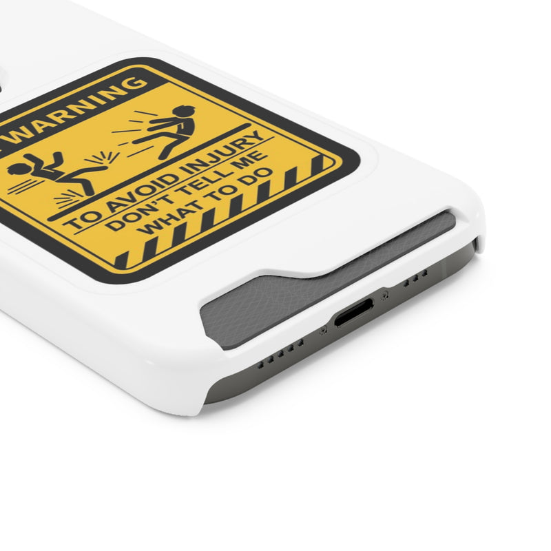 Warning Phone Case with Card Holder | Stand Out And Protect Your Phone