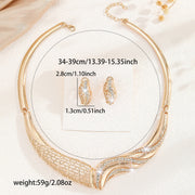 Metal Moon Necklace and Earrings Set for Women - Celestial Jewelry Gift