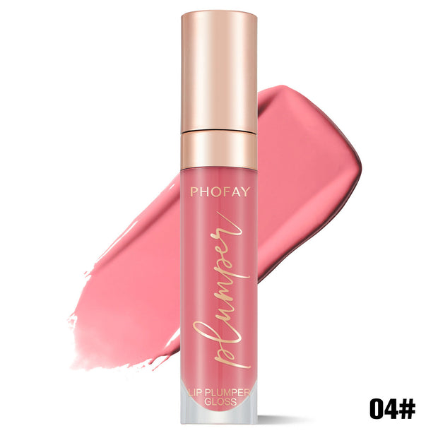 PHOFAY Shiny Lip Plumper Gloss - Hydrating Formula for Voluminous, Luscious Lips