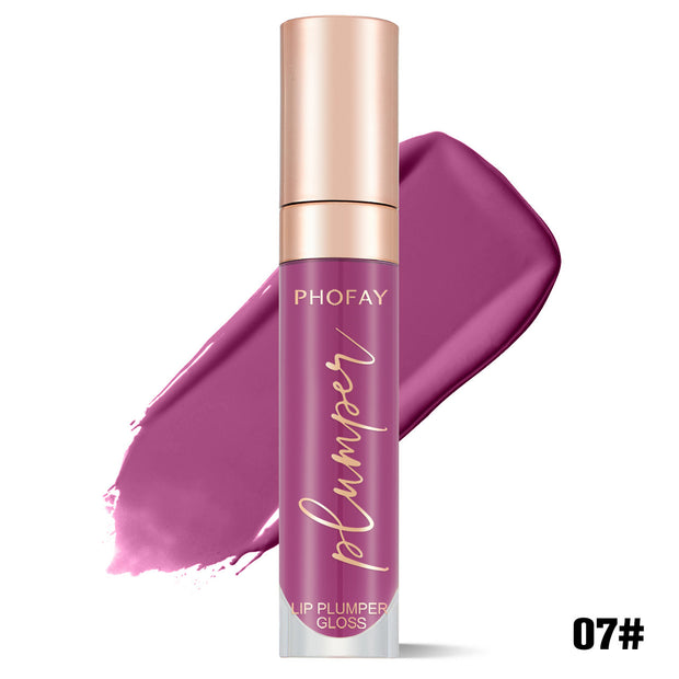 PHOFAY Shiny Lip Plumper Gloss - Hydrating Formula for Voluminous, Luscious Lips