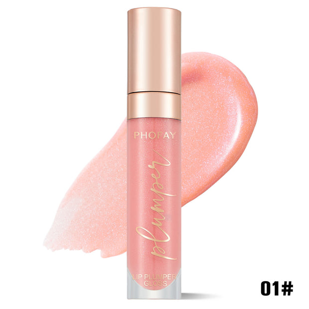 PHOFAY Shiny Lip Plumper Gloss - Hydrating Formula for Voluminous, Luscious Lips