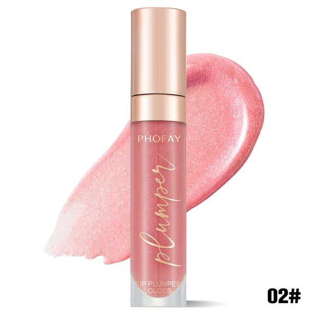 PHOFAY Shiny Lip Plumper Gloss - Hydrating Formula for Voluminous, Luscious Lips