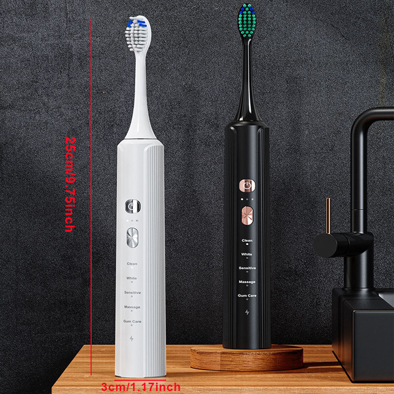 Aquasonic Ultra Whitening Toothbrush - 8 Replacement Heads and 4 Modes