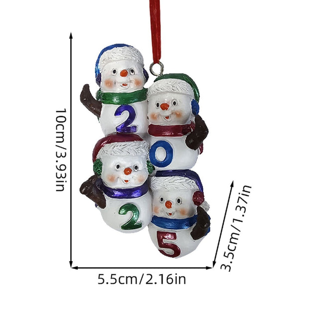 Christmas Tree Snowman Resin Pendant for Holiday Decor and Gift Giving