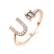 Alphabet Initial Letter Ring for Women - One Size Fashion Jewelry