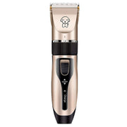 Dog hair clipper with ceramic blade, rechargeable design, and powerful motor for professional grooming.