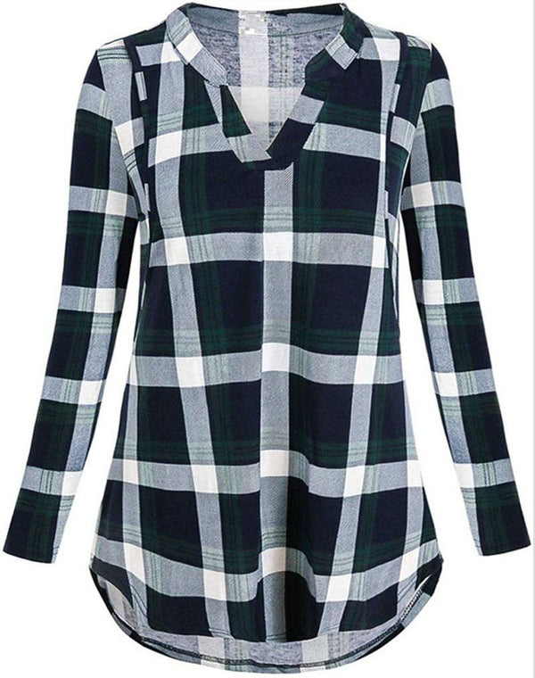 Green and white plaid shirt on a white background