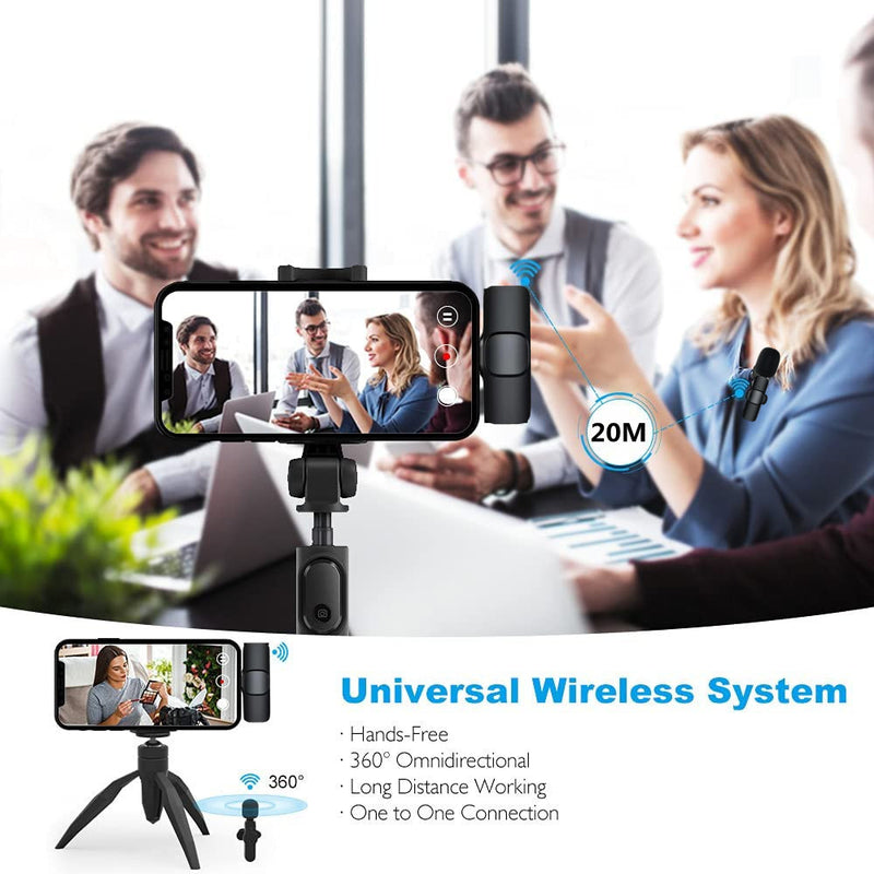 Crystal Clear Wireless Lavalier Microphone for iPhone & Android - Long Battery Life for Effortless Live Streaming & Gaming