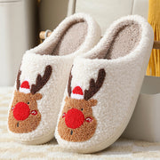 Christmas Elk Cozy Unisex Slip-On Slippers for Indoor Comfort