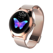 Smartwatch with butterfly display on a white background