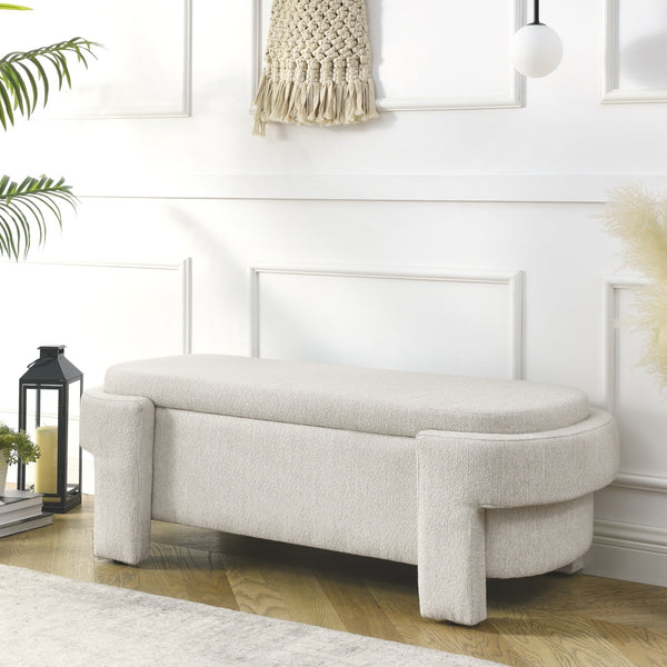 Stylish Linen Storage Bench: Maximize Space & Elevate Your Living Room, Entryway, or Bedroom