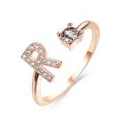 Alphabet Initial Letter Ring for Women - One Size Fashion Jewelry