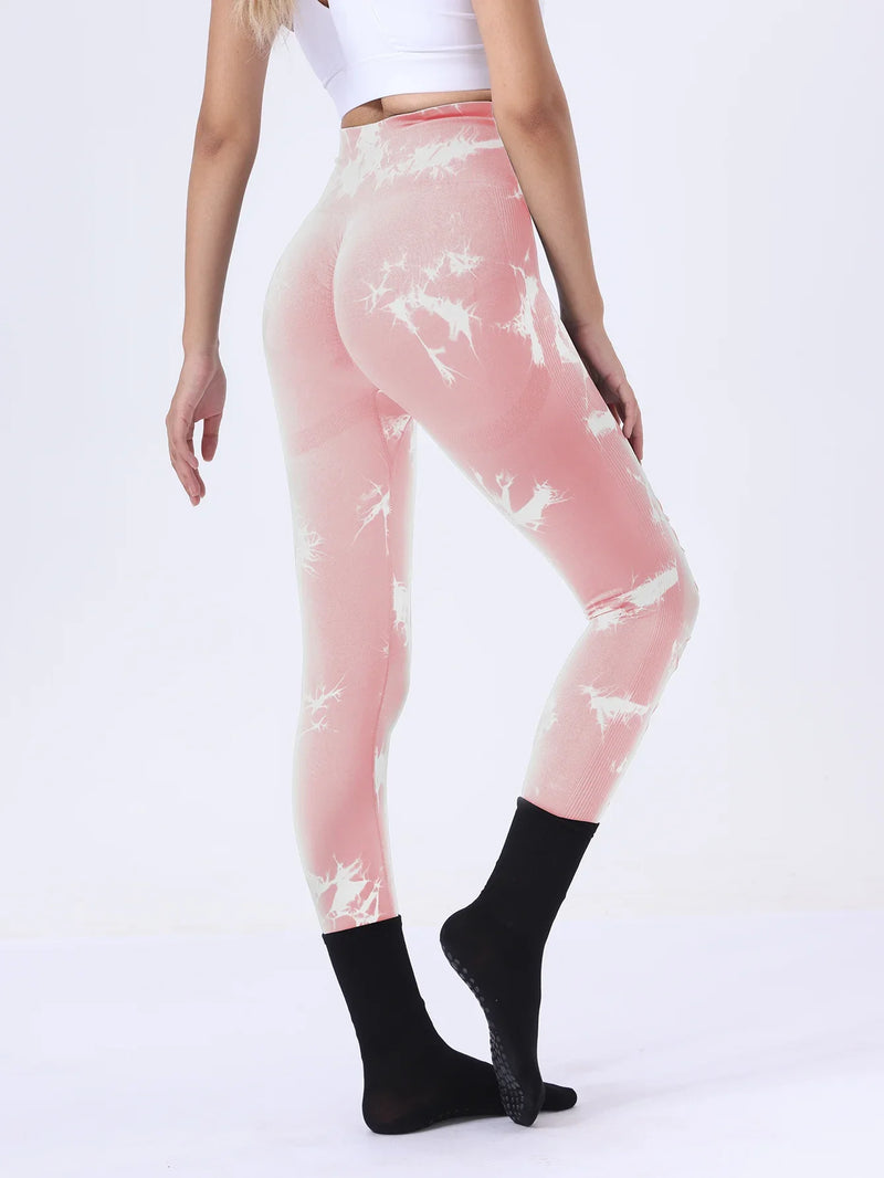 Glamour Fit High Waist Tie Dye Leggings - Sculpt & Control for Empowered Workouts