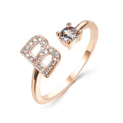 Alphabet Initial Letter Ring for Women - One Size Fashion Jewelry