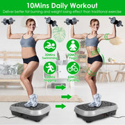 Vibration Plate Exercise Machine with Resistance Bands & Remote Control for Whole Body Fitness & Weight Loss