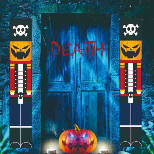 Halloween Soldier Nutcracker Banner - Transform Your Decor with Festive Spirit!