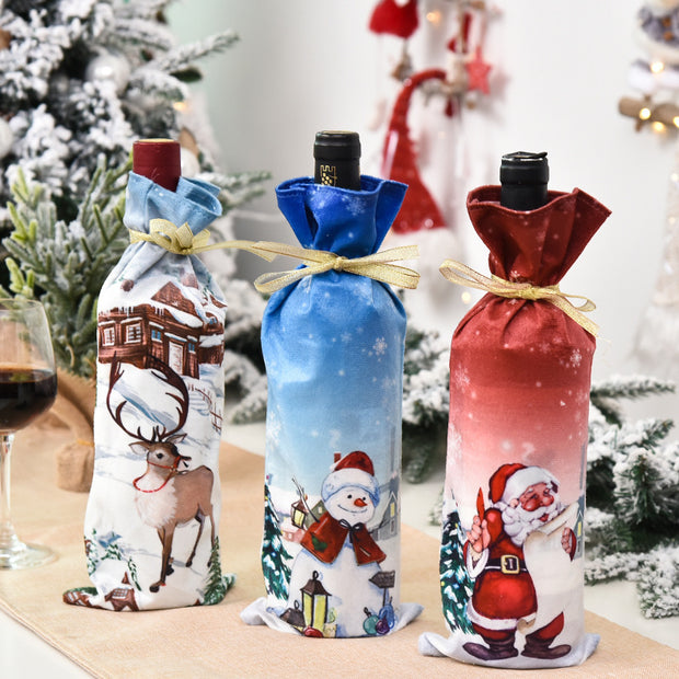 Santa Claus Wine Bottle Cover - Festive Accessory for Xmas Parties