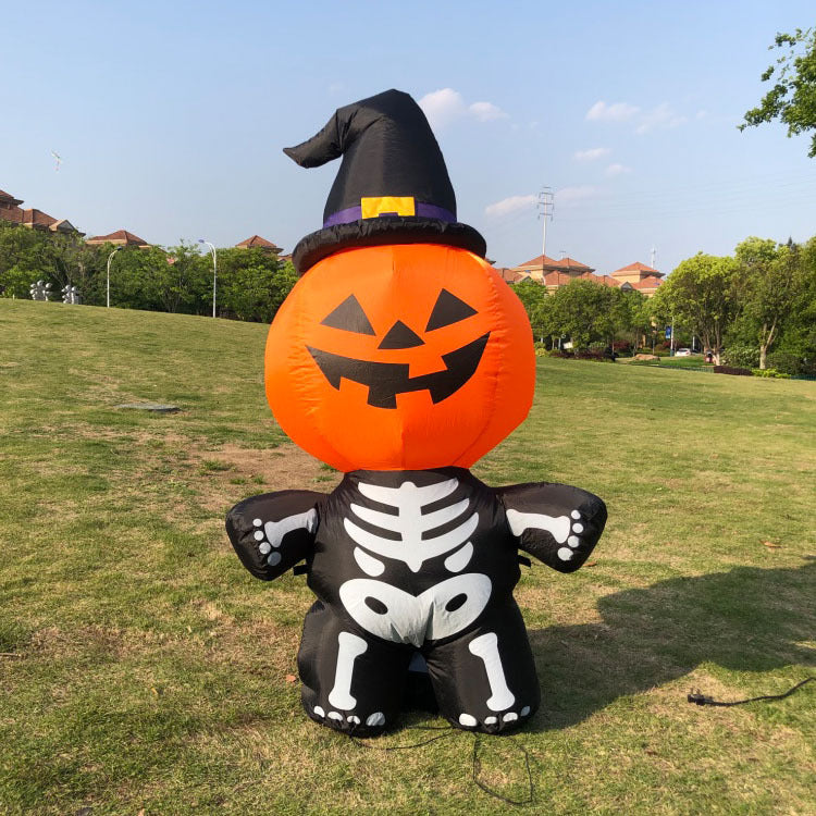 Spooktacular 4.9ft Inflatable Pumpkin Head for Halloween