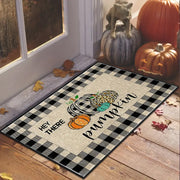 Halloween Porch Skull Doormat For Entryway- Absorbent Door Mat