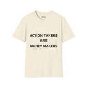 Beige t-shirt with motivational text on a white background