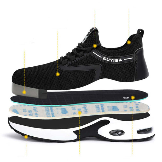 Black Lightweight Safety Sneakers for Men