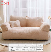 Cozy Flannel Pet Sofa - Large Stylish Retreat 